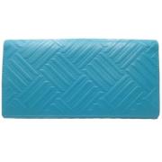 Pre-owned Leather wallets Bottega Veneta Vintage , Blue , Dames