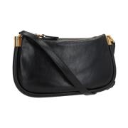 Zwarte leren handtas met gouden hardware Chloé , Black , Dames