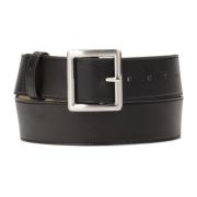 Minimalistische zwarte riem met vierkante gesp Kazar , Black , Dames