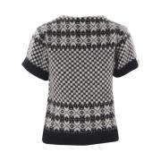 Geometrische Gebreide Pullover Trui Bally , Black , Dames