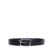 Zwarte Leren Riem Stijlvol Accessoire Dell'oglio , Black , Heren