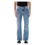 Rider Cut Jeans Trashed Mid Blue Séfr , Blue , Heren