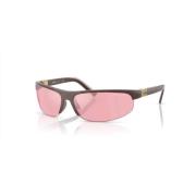 Metallic Cocoa/Pink Mirror Zonnebril Miu Miu , Brown , Dames