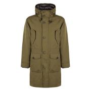 Gelaagde capuchon parka jas Woolrich , Green , Heren