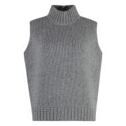 Kasjmiermix gebreid voorkant vest Fabiana Filippi , Gray , Dames