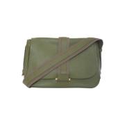 Pre-owned Leather shoulder-bags Hermès Vintage , Green , Dames