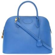 Pre-owned Leather handbags Hermès Vintage , Blue , Dames