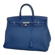 Pre-owned Leather handbags Hermès Vintage , Blue , Dames