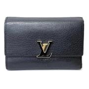 Pre-owned Leather wallets Louis Vuitton Vintage , Black , Dames