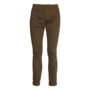 Slim Moss Broek Aw24 Dondup , Brown , Heren