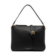 Zwarte leren schoudertas Gianni Chiarini , Black , Dames