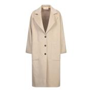 Elegant Beige Coat Aw24 Blanca Vita , Beige , Dames