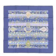 Pre-owned Silk scarves Hermès Vintage , Blue , Dames