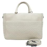 Pre-owned Leather handbags Bottega Veneta Vintage , White , Dames