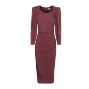 Chique Gelaagde Jurk in Zwart Rood Elisabetta Franchi , Red , Dames