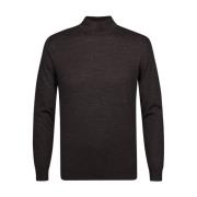 Mock Neck Pullover Donkerbruin Profuomo , Brown , Heren