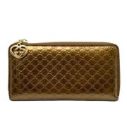 Pre-owned Leather wallets Gucci Vintage , Yellow , Dames