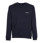 Zwarte Crew-neck Katoenen Sweatshirt met D-logo Dondup , Black , Heren