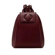 Pre-owned Leather backpacks Cartier Vintage , Red , Dames