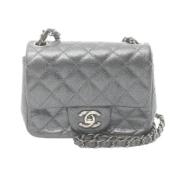 Pre-owned Leather chanel-bags Chanel Vintage , Gray , Dames