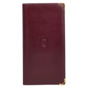 Pre-owned Leather wallets Cartier Vintage , Red , Dames