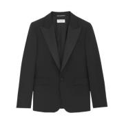 Virgin Wool Tuxedo Jacket Saint Laurent , Black , Heren