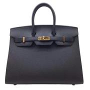 Pre-owned Leather handbags Hermès Vintage , Black , Dames