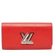 Pre-owned Leather wallets Louis Vuitton Vintage , Red , Dames