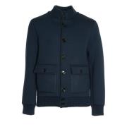 Blauwe Neopreen Bomberjack Dondup , Blue , Heren