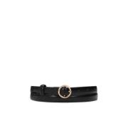 Smalle zwarte riem met ronde gesp Kazar , Black , Dames