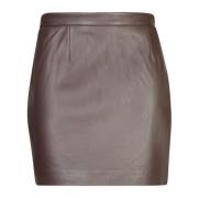 Bruine Leren Rok Elegant Mode Vrouwen IRO , Brown , Dames