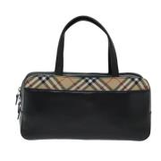 Pre-owned Leather handbags Burberry Vintage , Black , Dames