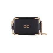 Zwarte Schoudertas met Kettingriem Elisabetta Franchi , Black , Dames