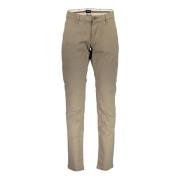 Slim Beige Katoenen Broek met Logo Gant , Beige , Heren