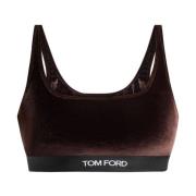 Bruine Fluweel Mouwloze Top Tom Ford , Brown , Dames