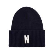 Merino Lambswool N Logo Beanie Norse Projects , Blue , Unisex