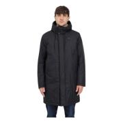 Lange Heren Parka met Capuchon Blauer , Black , Heren