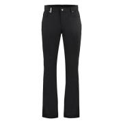 Katoenen Stretch Broek met Metalen Logo Moschino , Black , Heren