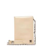 Pre-owned Leather wallets Chanel Vintage , Beige , Dames