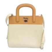 Pre-owned Leather handbags Cartier Vintage , White , Dames