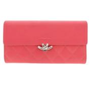 Pre-owned Leather wallets Chanel Vintage , Pink , Dames