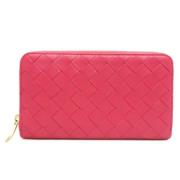 Pre-owned Leather wallets Bottega Veneta Vintage , Pink , Dames