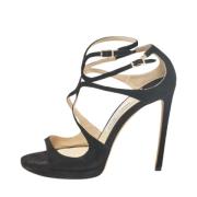 Pre-owned Suede sandals Jimmy Choo Pre-owned , Black , Dames