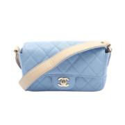 Pre-owned Leather chanel-bags Chanel Vintage , Blue , Dames