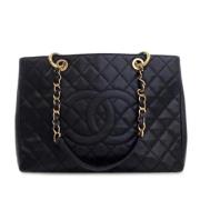 Pre-owned Leather totes Chanel Vintage , Black , Dames