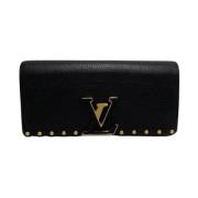 Pre-owned Leather wallets Louis Vuitton Vintage , Black , Dames