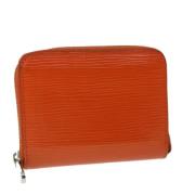 Pre-owned Leather wallets Louis Vuitton Vintage , Orange , Dames