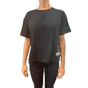 Stretch Jersey T-shirt in Zwart Moschino , Black , Dames