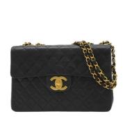 Pre-owned Leather chanel-bags Chanel Vintage , Black , Dames