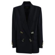 Wollen Blazer met Spiegelknopen Pinko , Blue , Dames